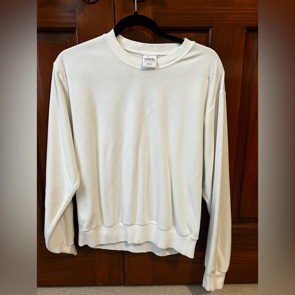 Aritzia  White Terry Crewneck